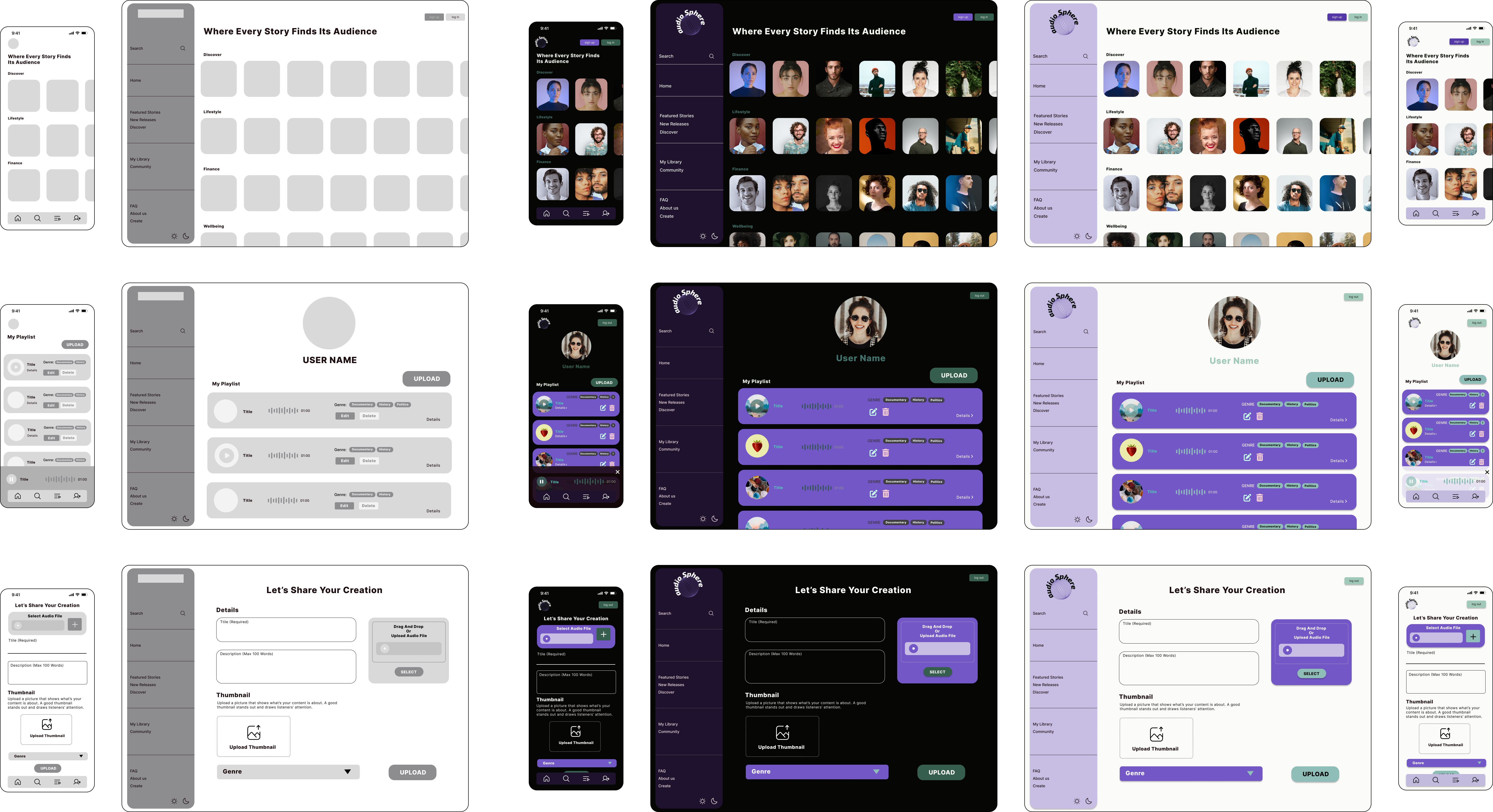 wireframes & design schema